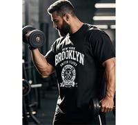 Maglietta a maniche corte con scollo rotondo, oversize, in colore nero, con stampa di lettere, adatta per uso quotidiano, sport, vacanze, estate, palestra e allenamento, un regalo perfetto per il tuo