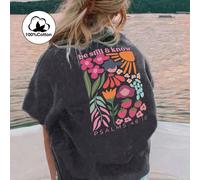 Maglietta a maniche corte con scollo rotondo stampata casual, per ragazze tra la pre-adolescenza e l'adolescenza, per studenti e bambini, abbigliamento estivo 8Y,9Y,10Y,14Y,11Y,12Y,13YFlorealeRayon