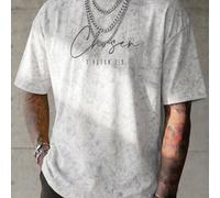 Maglietta a maniche corte con stampa di testo religioso tie-dye vintage, adatta per l'estate, comoda e traspirante, streetwear L,M,S,XL,XS,XXLGeometrico,Grafico,LetterePoliestere