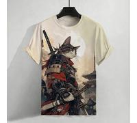 Maglietta a maniche corte con stampa digitale 3D di gatto, per uomo taglia comoda, in tessuto lavorato a maglia casual e sportivo, girocollo, estiva, stile emo 1XL,2XL,3XL,4XL,5XL,6XLAnimale,GraficoTe