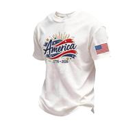 Maglietta a maniche corte con stampa giubileo per il massimo casual quotidiano, bianco, M