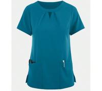 Maglietta a maniche corte con tasche multiple, giacca casual, adatta per divisa di baby-sitter, salone di bellezza L,M,S,XL,XS,XXLColore unicoTessuto intrecciato