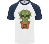 Maglietta A Maniche Corte Da Baseball Per Uomo Con Cactus E Teschio Di Piante