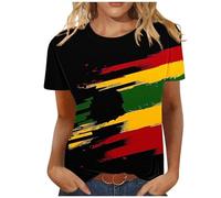 Maglietta a maniche corte da donna, con stampa Juneteenth, maglietta a maniche corte, con cultura afroamericana, ampia vestibilità, taglie dalla S alla 5XL, 06-multicolore, M