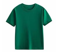 Maglietta a maniche corte da ragazza, con scollo rotondo, 5 14 anni, per bambini, senza pancia, verde, 10-11 Jahre