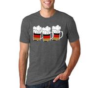 Maglietta a maniche corte da uomo a maniche corte con stampa di birra tedesca, casual, a maniche corte, per interni, esterni, passeggiate, sport, vita quotidiana, Grigio scuro, XL