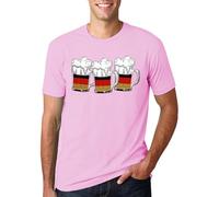 Maglietta a maniche corte da uomo a maniche corte con stampa di birra tedesca, casual, a maniche corte, per interni, esterni, passeggiate, sport, vita quotidiana, rosa, XL