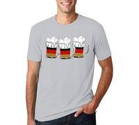 Maglietta a maniche corte da uomo a maniche corte con stampa di birra tedesca, casual, a maniche corte, per interni, esterni, passeggiate, sport, vita quotidiana, Grigio, L
