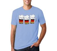 Maglietta a maniche corte da uomo a maniche corte con stampa di birra tedesca, casual, a maniche corte, per interni, esterni, passeggiate, sport, vita quotidiana, Azzurro, 3XL