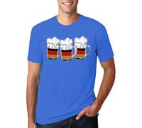 Maglietta a maniche corte da uomo a maniche corte con stampa di birra tedesca, casual, a maniche corte, per interni, esterni, passeggiate, sport, vita quotidiana, Blu, M