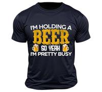 Maglietta a maniche corte da uomo Activewear Top Holding A Beer Festival Lettera stampata Divertente Tee Uomo Grafica Misto Cotone Sport Camicia Classica Corta per Indoor Outdoor Walking Sport Vita