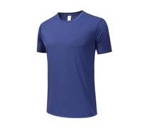 Maglietta a maniche corte da uomo, alla moda, casual, classica, comoda, a maglia, con personalità, alla moda, per il tempo libero, per lo sport, per la città, lo shopping, O blu navy, XXL