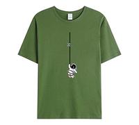Maglietta a maniche corte da uomo camicetta basic da uomo casual girocollo con stampa 3D camicetta a maniche corte camicetta per interni ed esterni sport vita quotidiana, Verde militare, XXL