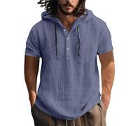 Maglietta a maniche corte da uomo camicetta basic New Europe and The States Camicia in cotone e lino maglione a maniche corte primavera ed estate casual da uomo top da spiaggia per sport indoor