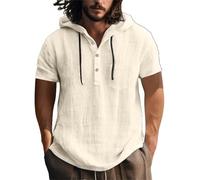 Maglietta a maniche corte da uomo camicetta basic New Europe and The States Camicia in cotone e lino maglione a maniche corte primavera ed estate casual da uomo top da spiaggia per sport indoor