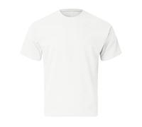 Maglietta a maniche corte da uomo, camicetta di base, estiva, in tinta unita, semplice, casual, con scollo rotondo e maniche corte, per sport al chiuso e all'aperto, vita quotidiana, bianco, 3XL