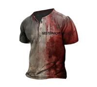Maglietta a maniche corte da uomo, con scollo a V, monogramma, stampa sanguinante, per Halloween, da uomo, Bloody, costume di Halloween, a forma di cuore, maglietta a forma di sangue, #01-vin3, XXL