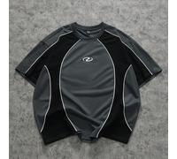 Maglietta a maniche corte da uomo con stampa grafica a patchwork e collo rotondo, comoda, adatta per casual, feste, shopping, ciclismo, uscite con amici, può essere indossata da sola o abbinata a look