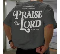 Maglietta a maniche corte da uomo con stampa grafica semplice e versatile | Tema del Salmo biblico L,M,S,XL,XS,XXLLetterePoliestere