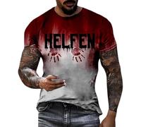 Maglietta a maniche corte da uomo con stampa sanguinante, motivo Bloody, maglietta horror, Zombie, alto sangue a forma di sangue, costume di Halloween che fa paura, #01-other3, XL