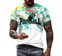 Maglietta a maniche corte da uomo morbida da uomo estiva alla moda personalità casual calcio rugby maglietta sportiva a maniche corte per sport indoor outdoor passeggiate sport vita quotidiana, bianco