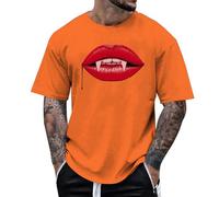 Maglietta a maniche corte da uomo stampata con vampiro cartone animato per travestimento Halloween da uomo brutto, maglietta di grandi dimensioni, girocollo, top drole T Shirt Oversize Rigolo Costume