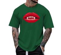 Maglietta a maniche corte da uomo stampata con vampiro cartone animato per travestimento Halloween da uomo brutto, maglietta di grandi dimensioni, girocollo, top drole T Shirt Oversize Rigolo Costume