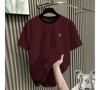 Maglietta a maniche corte da uomo, tessuto jacquard lavorato a maglia, stile versatile e alla moda adatto per uso casual, regalo ideale per il fidanzato o il marito L,M,S,XL,XS,XXLGeometricoPoliestere