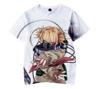Maglietta a maniche corte MHA a maniche corte con motivo anime 3D Midoriya Izuku/Toga Himiko/Uraraka Ochako, Toga Himiko, 120/130 cm