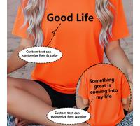 Maglietta a maniche corte oversize da donna - personalizzabile sul davanti e sul retro - scegli colore e carattere per personalizzare la stampa grafica sulla canotta, ideale per anniversari, San Valen