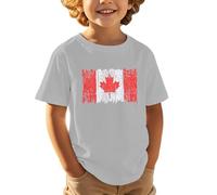 Maglietta a Maniche Corte per Bambini, Casual, Comoda e alla Moda, Sportiva, con Stampa a Foglia d'Acero, per la Festa Nazionale Canadese Europea, Giorno dell'indipendenza114