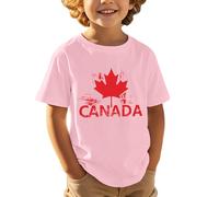 Maglietta a Maniche Corte per Bambini, Casual, Comoda e alla Moda, Sportiva, con Stampa a Foglia d'Acero, per la Festa Nazionale Canadese Europea, Giorno dell'indipendenza107