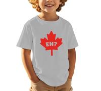 Maglietta a Maniche Corte per Bambini, Casual, Comoda e alla Moda, Sportiva, con Stampa a Foglia d'Acero, per la Festa Nazionale Canadese Europea, Giorno dell'indipendenza112