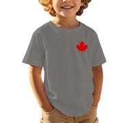 Maglietta a Maniche Corte per Bambini, Casual, Comoda e alla Moda, Sportiva, con Stampa a Foglia d'Acero, per la Festa Nazionale Canadese Europea, Giorno dell'indipendenza115