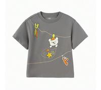 Maglietta a maniche corte per bambini, ragazzi & ragazze, in tessuto, con grafiche in stile americano, top estivo Stampe divertenti: è disponibile una varietà di motivi dipinti a mano, tra cui disegni