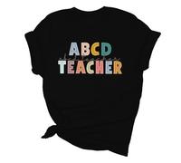 Maglietta a maniche corte per insegnante, insegna a scuola con scritta "Teach Them to Teach Kindness of School", Nero , XXL