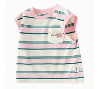 Maglietta a maniche corte per ragazze, canotta estiva 2025 nuova per ragazze Traspirante e ad asciugatura rapida, fresco e delicato sulla pelle: realizzato in tessuto di puro cotone traspirante e ad a