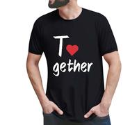 Maglietta a maniche corte per uomo e donna, partner di San Valentino, stampa casual, alla moda, comoda, leggera, traspirante, ideale per regalo innamorato, coppia, uso quotidiano, tempo libero, estate