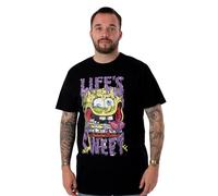Maglietta a Maniche Corte Spongebob Nera da Uomo | Dolce Disegno di melma di Spongebob della Vita | Autentico Merchandising Spongebob | Regalo Perfetto per Lui