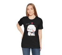 Maglietta a maniche corte unisex in jersey, Bubu and Dudu, Bubu is Struck by Heart Arrow, Nero, S