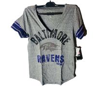 Maglietta A Maniche Corte V-Neck Per Donna Baltimore Ravens Team Captain SMALL