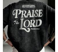 Maglietta a maniche corte versatile e minimalista con stampa di elementi per uomo | Tema del Salmo biblico L,M,S,XL,XS,XXLLetterePoliestere