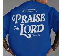 Maglietta a maniche corte versatile e minimalista con stampa di elementi per uomo | Tema del Salmo biblico L,M,S,XL,XS,XXLLetterePoliestere