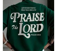 Maglietta a maniche corte versatile e minimalista con stampa di elementi per uomo | Tema del Salmo biblico L,M,S,XL,XS,XXLLetterePoliestere