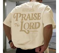 Maglietta a maniche corte versatile e minimalista con stampa di elementi, tema del Salmo biblico, per uomo Zrgoth L,M,S,XL,XS,XXLLetterePoliestere