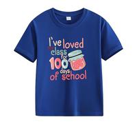 Maglietta a maniche lunghe a maniche lunghe, blu scuro, modello Spring and Autumn New Fashionable Cute Print Comfortable Version of The Girls Stampato, maglietta a maniche lunghe, Blu, 2-3 Jahre