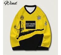 Maglietta a maniche lunghe con stampa di lettere e numeri, stile club calcio Germania Coppa del Mondo, comoda, leggera, casual per campus e strada, adatta per primavera/estate/autunno L,M,S,XL,XXLGraf