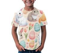 Maglietta a maniche lunghe da bambina 128 con uova e motivo floreale, morbida, comoda ed elegante, 3-14 magliette da donna fantasia, grigio., 10-11Years