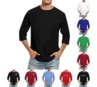 Maglietta a maniche lunghe da uomo, alla moda, basic da baseball, per il tempo libero, a maniche lunghe, comoda e sottile, colorata, slim fit, da lavoro, leggera, estiva, 01 nero, XXL