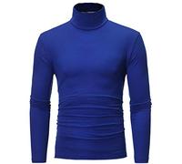 Maglietta a maniche lunghe da uomo di grandi dimensioni, maglione a collo alto, caldo, tinta unita, elastico, vestibilità slim basic, top chic, multiuso, autunno e inverno, camicia sportiva